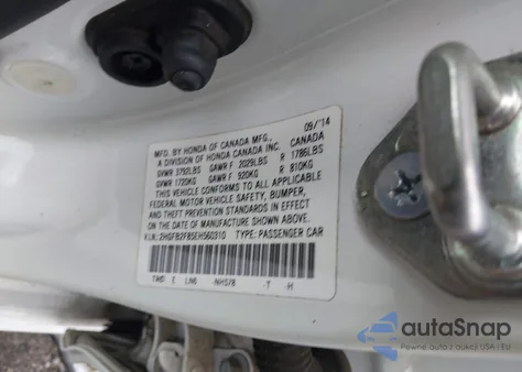 2014 Honda Civic Ex from USA, damaged, VIN 2HGFB2F85EH560310